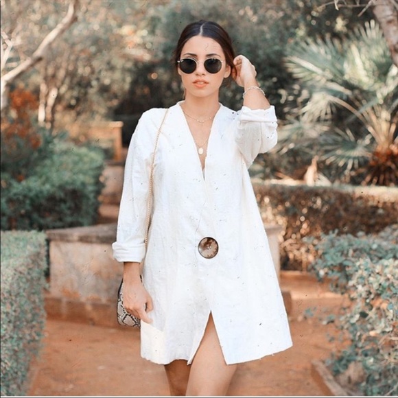 •SOLD• BLOGGER FAVORITE ZARA JACQUARD GARMENT COAT - Picture 5 of 8